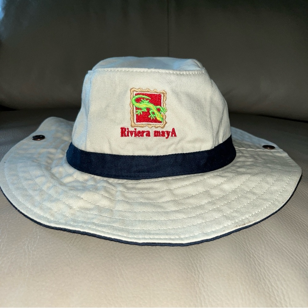RIVIERA MAYA SAFARI FISHING SUN BUCKET HAT Unisex beige 100% cotton drawstring